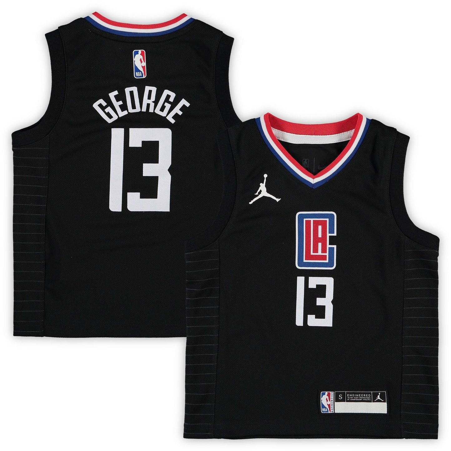 Paul George LA Clippers Jordan Brand Preschool 2020/21 Fast Break Replica Jersey - Statement Edition - Black