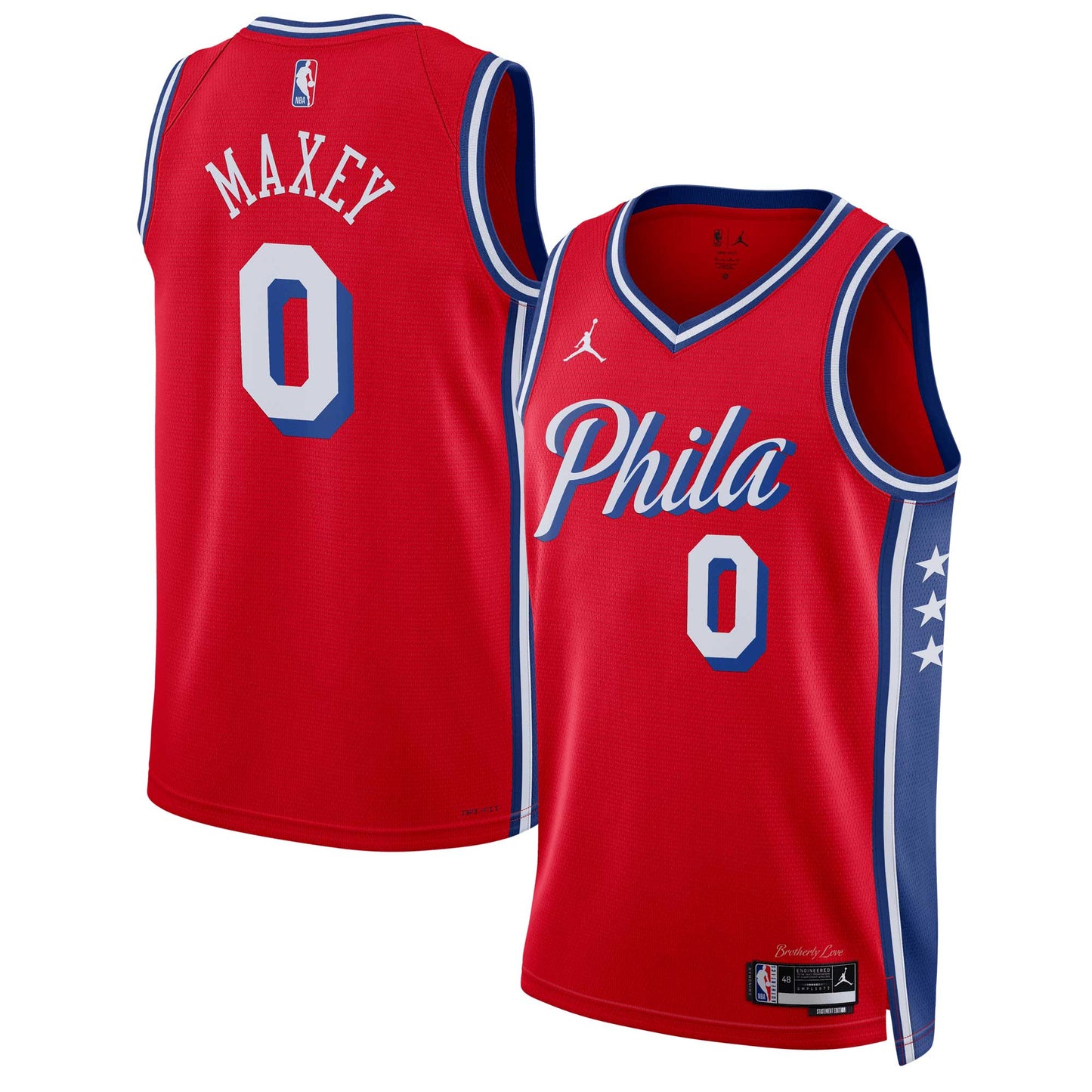 Tyrese Maxey Philadelphia 76ers Jordan Brand Unisex Swingman Jersey - Statement Edition - Red